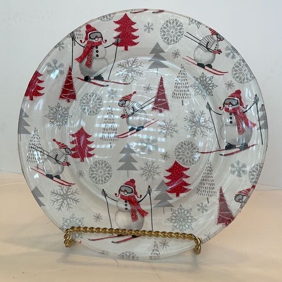 405 - HAND CRAFTED SNOWMAN COOKIE PLATE - Picture 3 of 3